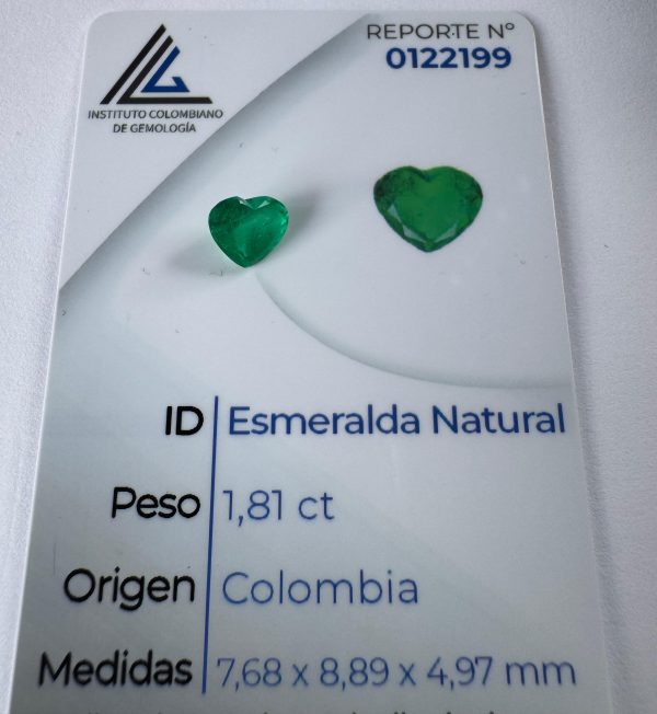 Emeraude en Coeur 1.81cts Certifiée – Image 5